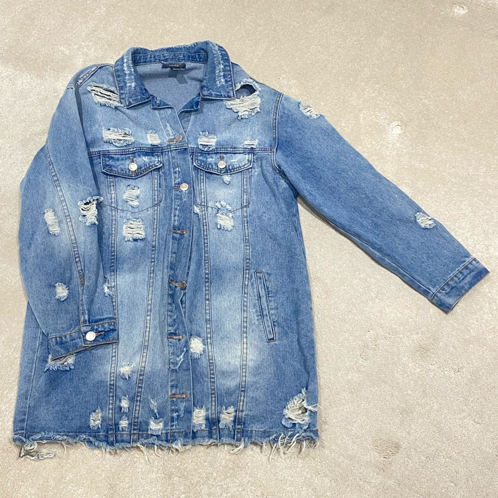 Denim Jeans Ripped Jacket